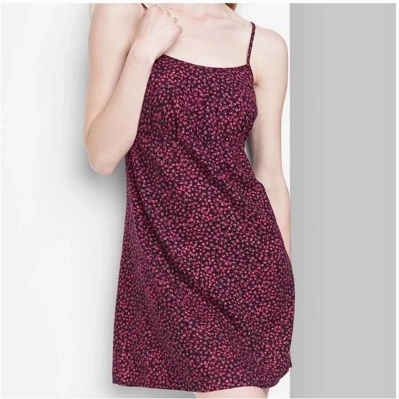 Wild Fable Purple Black Floral Spaghetti Strap Mini Dress Extra Small - Picture 2 of 11